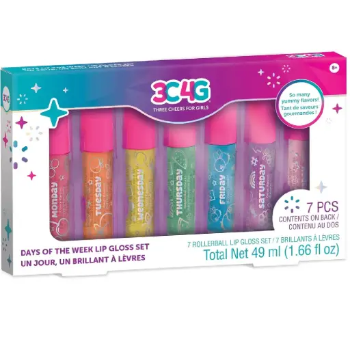 [DNA0007856] 3C4G Days Of The Week Rollerball Lip Gloss Set