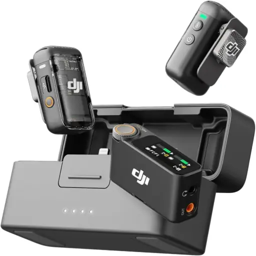 [DNA0010024] ميكروفون لاسلكي DJI Mic 2 (مرسلان + مستقبل واحد + حافظة شحن)