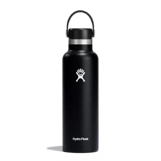 [DNA0014387] Hydroflask Black – زجاجة حرارية بفوهة قياسية (620 مل)