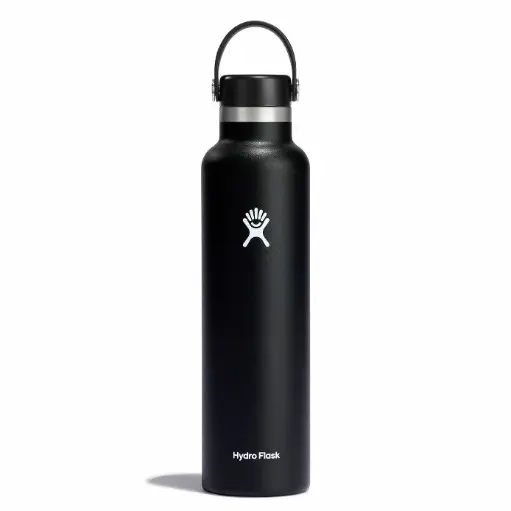 [DNA0014399] Hydroflask Black – زجاجة حرارية بفوهة قياسية (710 مل)