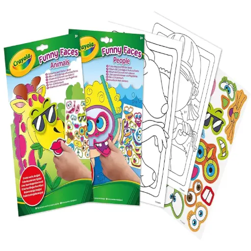 [DNA0014794] Crayola - ألوان وملصقات: وجوه مضحكة متنوعة للناس ووجوه مضحكة للحيوانات