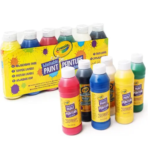 [DNA0014866] Crayola – 6 عبوات طلاء قابلة للغسل بسعة 238 مل