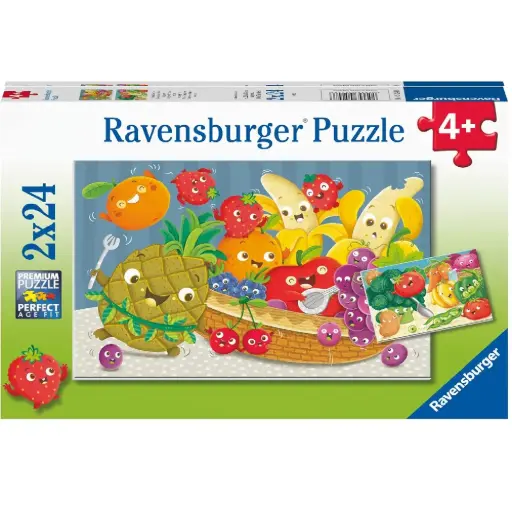 [DNA0015118] Ravensburger - متعة الفواكه والخضروات 2 × 24 قطعة لغز
