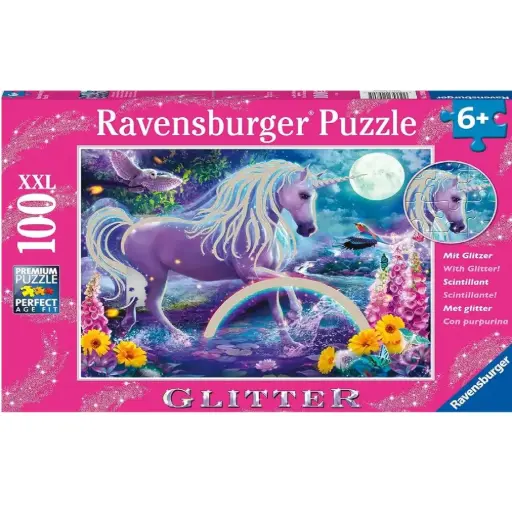[DNA0015164] Ravensburger Glitter Unicorn 100 Pc Puzzle