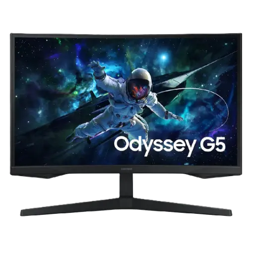 [DNA0023872] شاشة ألعاب سامسونج G5 بقياس 27 بوصة، دقة QHD 2K، معدل تحديث 165 هرتز، زمن استجابة 1 مللي ثانية، منحنية