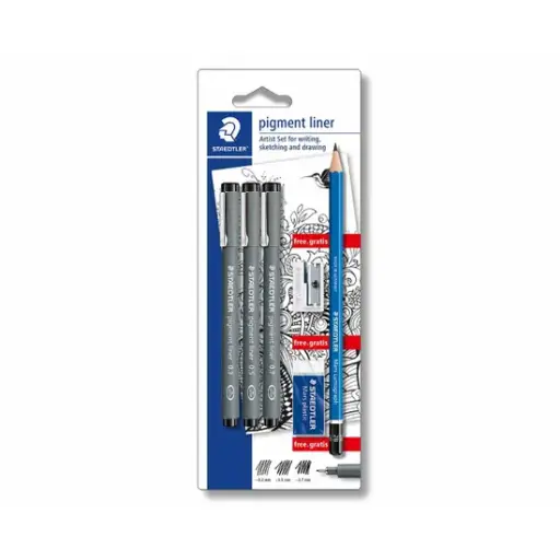 [DNA0024164] ستدلر بطاقة أقلام Fineliner وأقلام معدنية – 15 عبوة × 10 قطع 308SBK3P