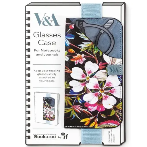 [DNA0026431] شركة IF – حافظة نظارات V&A Bookaroo – كيلبورن أسود مزخرف بالورود