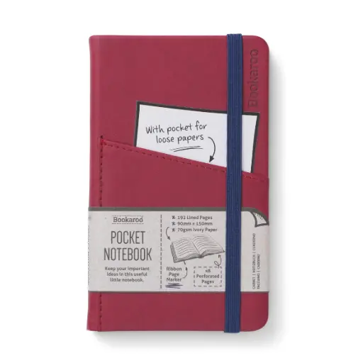 [DNA0026466] IF Company Bookaroo Pocket Notebook A6 - Dark Red