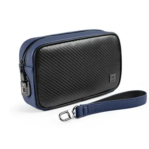 [DNA0026820] Wiwu Master Carbon Fingerprint Lock Pouch Blue