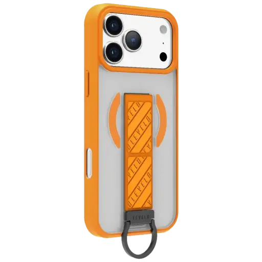 [DNA0026984] غطاء هاتف ليفلو مورفيكس كلارا جريب لهاتف آيفون 17 برو – برتقالي