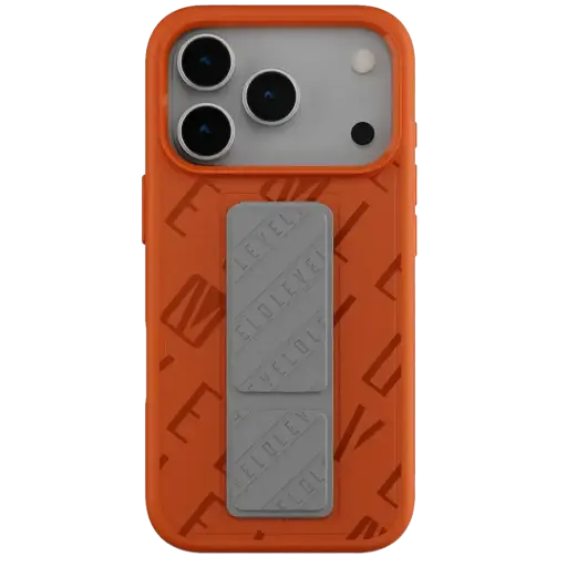 [DNA0026996] Levelo Morphix Vallo Faux Leather GripStand iPhone 17 Pro BLK ORG