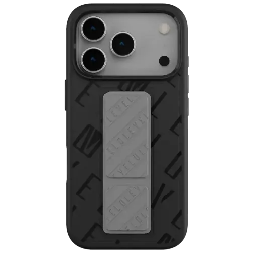 [DNA0026998] Levelo Morphix Vallo Faux Leather GripStand iPhone 17 Pro BLK GRY