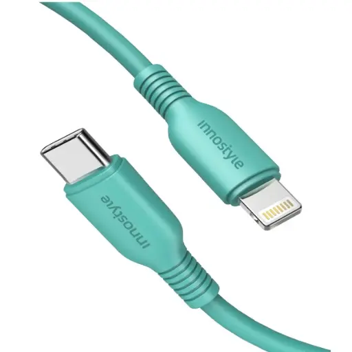 [DNA0027285] إيننوستايل كابل شحن سريع USB-C إلى Lightning طول 1 متر – أخضر