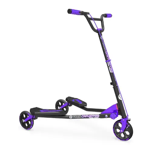 [DNA0027418] Yvolution Y Fliker C5 Carver Scooter – Black/Purple