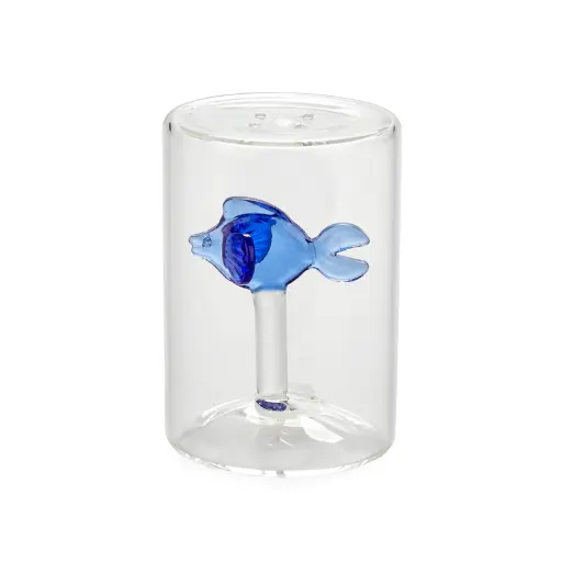 [DNA0027600] Balvi Salt shaker,Atlantis Fish,blue,glass