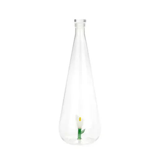 [DNA0027618] Balvi Bottle,Botanical Lily,1.0 L,white,glass