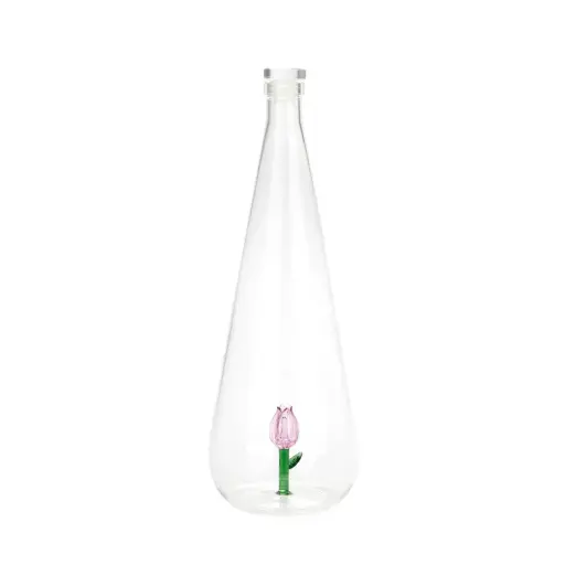 [DNA0027620] Balvi Bottle,Botanical Tulip,1.0 L,pink,glass