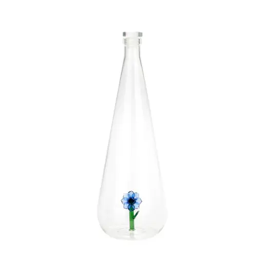 [DNA0027622] Balvi Bottle,Botanical Anemone,1.0 L,blue,glass