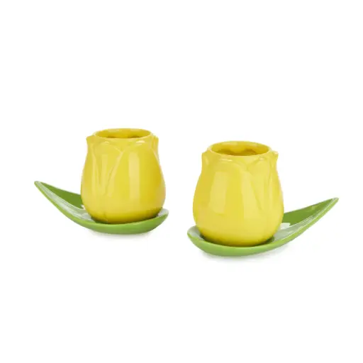 [DNA0027754] Balvi Coffee cup set,Tulip,yellow,x2,ceramic