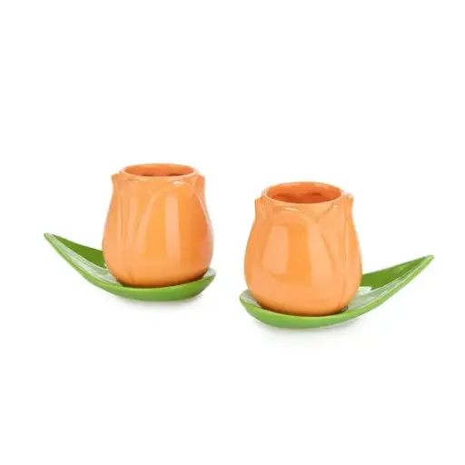 [DNA0027756] Balvi Coffee cup set,Tulip,orange,x2,ceramic