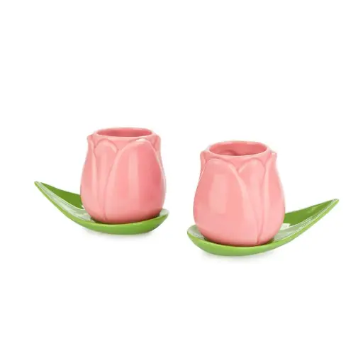 [DNA0027758] Balvi Coffee cup set,Tulip,pink,x2,ceramic