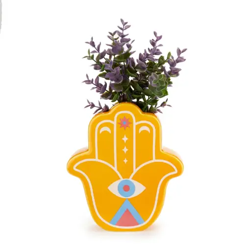 [DNA0027815] Balvi Vase,Lucky Hand,yellow,ceramic