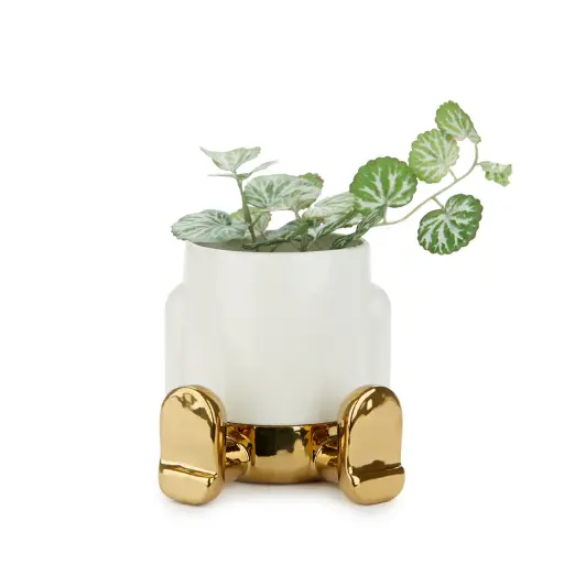 [DNA0027836] Balvi Plant Pot,Mr.Sitty Gold Edition,golden,ceramic