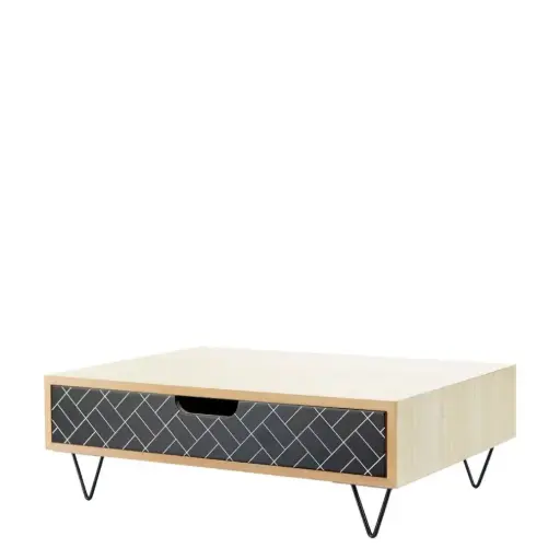 [DNA0027933] Balvi Monitor stand,Nordic Pattern,drawer,black,wood