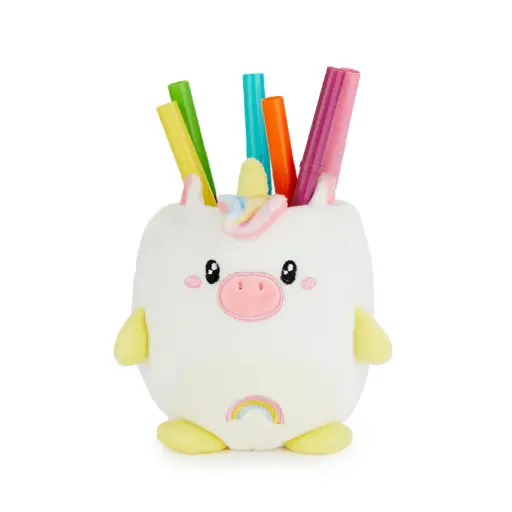 [DNA0027980] Balvi Pen holder,Fluffy unicorn,white,plastic/fabric