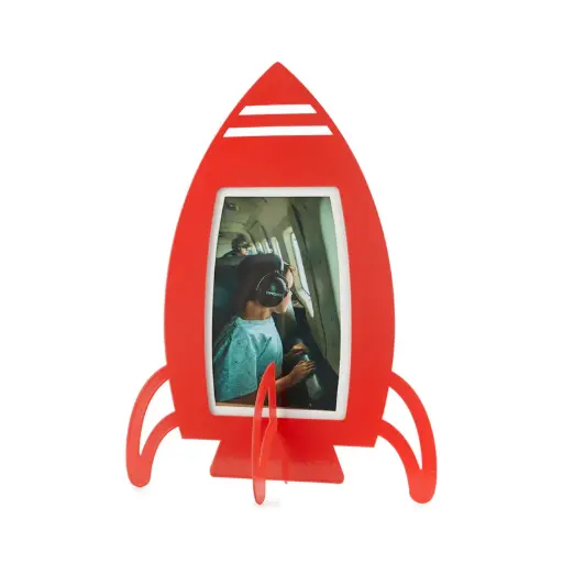 [DNA0027993] Balvi Photo frame,Rocket,red,metal