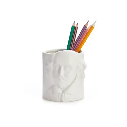 [DNA0028050] Balvi Pen holder,William Shakespeare,white,ceramic