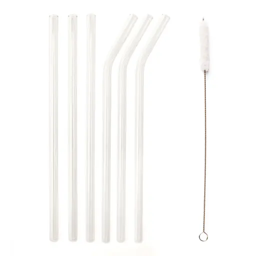 [DNA0028147] Kikkerland CLEAR REUSABLE GLASS STRAWS
