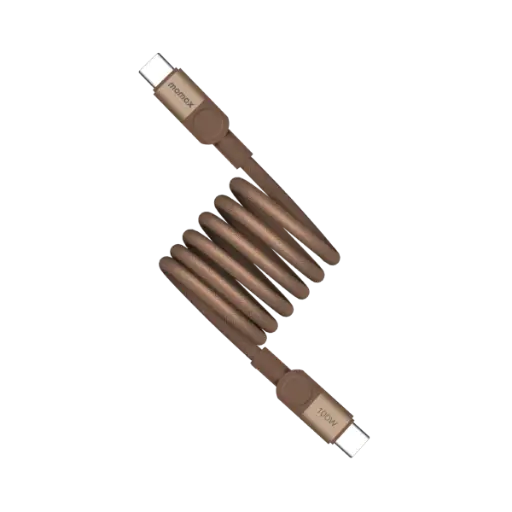 [DNA0028585] كابل مغناطيسي مومكس Mag Link من USB-C إلى USB-C بقدرة 100 واط، طول 1 متر – ذهبي