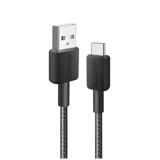 [DNA0028625] كابل أنكر 322 مضفّر من USB-A إلى USB-C بطول 3 أقدام – أسود
