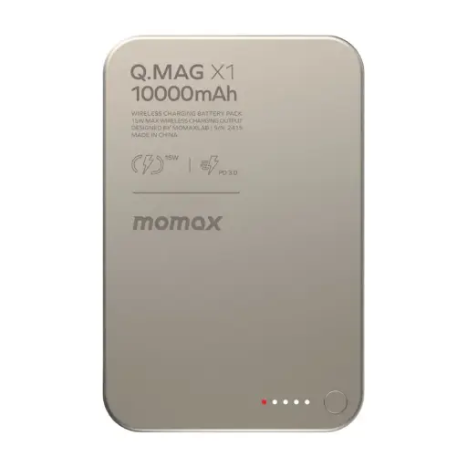 [DNA0028633] Momax Q.Mag X1 10000mAh Magnetic Wireless Battery Pack - Titanium