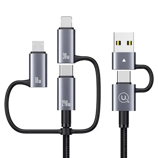 [DNA0028669] USAMS SJ737 240W 6-in-1 Fast Charging & Data Cable 1.2m (Tarnish)