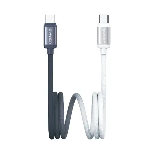 [DNA0028679] USAMS SJ756 60W Type-C to Type-C Fast Charging Cable 1.2m (Black/White)