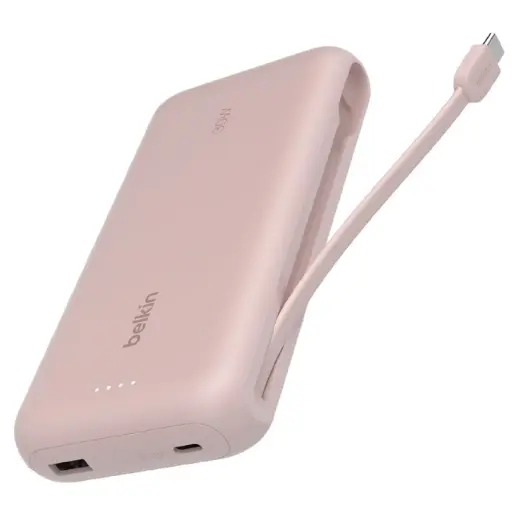 [DNA0029753] Belkin BoostCharge Power Bank 20K with Integrated Cable, Pink