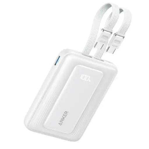 [DNA0029837] Anker Zolo Power Bank 10K 35W with Built-In Dual USB-C Cables, White