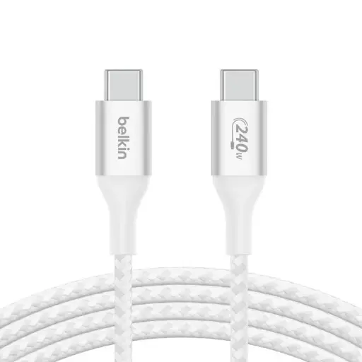 [DNA0029900] Belkin BoostCharge USB-C To USB-C Braided Cable 240W PD 48V/5A 2M - White