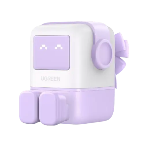 [DNA0030196] شاحن يوغرين Nexode Robot بتقنية GaN بقدرة 65 واط بثلاثة منافذ للشحن السريع — اللون الوردي