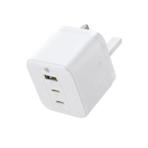 [DNA0030333] شاحن يدوي باسيوس Palm Charger 2C+U بقدرة 65 واط — النسخة البريطانية، اللون الأبيض
