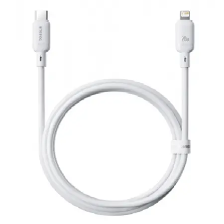 [DNA0030360] كيبل باسيوس Silky من USB-C إلى iPhone بقدرة 20 واط وطول 1 متر — اللون الأبيض