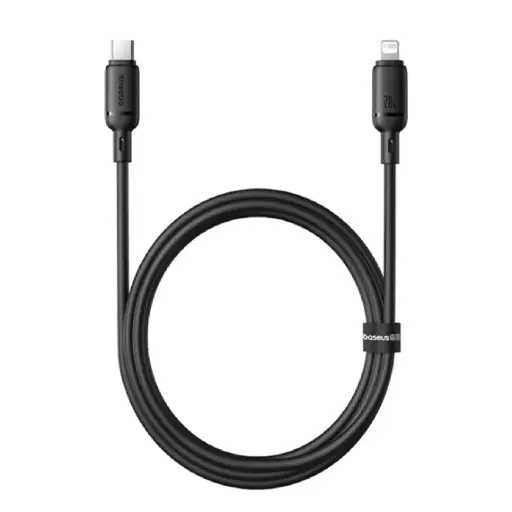 [DNA0030364] كيبل باسيوس Silky من USB-C إلى iPhone بقدرة 20 واط وطول 2 متر — اللون الأسود