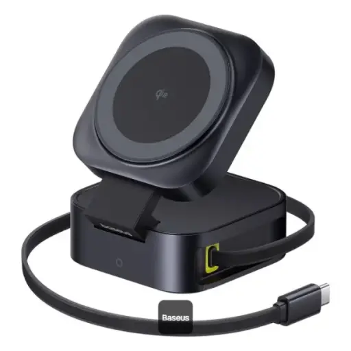 [DNA0030428] Baseus PicoGo 2-in-1 Magnetic Wireless Charger Qi2 67W Black (With Cable C C 100W)