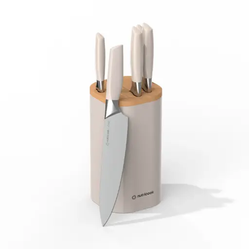 [DNA0030588] Nutricook Hollow Handle Knife Set, Beige