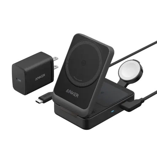 [DNA0030604] Anker MagGo 15W 3-in-1 Charging Station Qi2 - Black