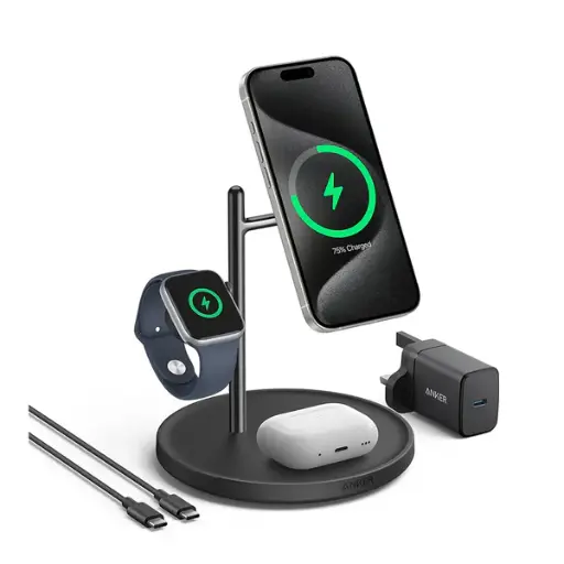 [DNA0030609] Anker MagGo Charging Station 3-in-1 Foldable Qi2 15W - Black