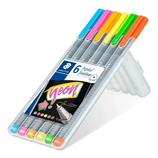 [DNA0031212] STAEDTLER Triplus Fineliner 334 Set 6 Colors 0.3mm - Easel Box 