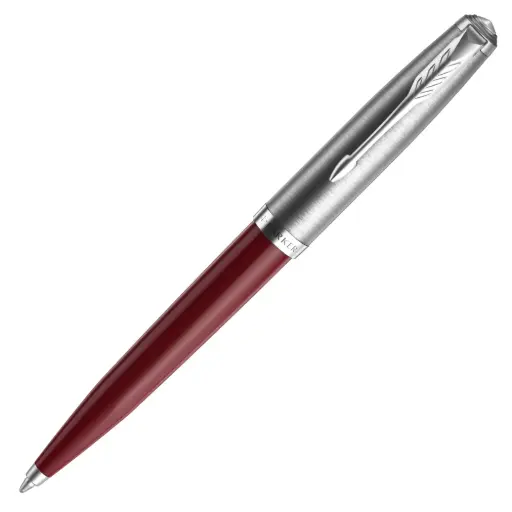 [DNA0031238] PARKER 51 Ballpoint Pen - Burgundy Resin Stainless Steel Cap CT 